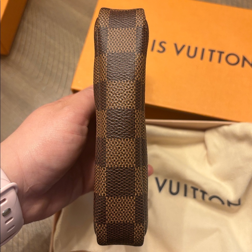 Authentic Louis Vuitton Brown Damier Ebene Mini Pouchette Accessories bag - Picture 5 of 9